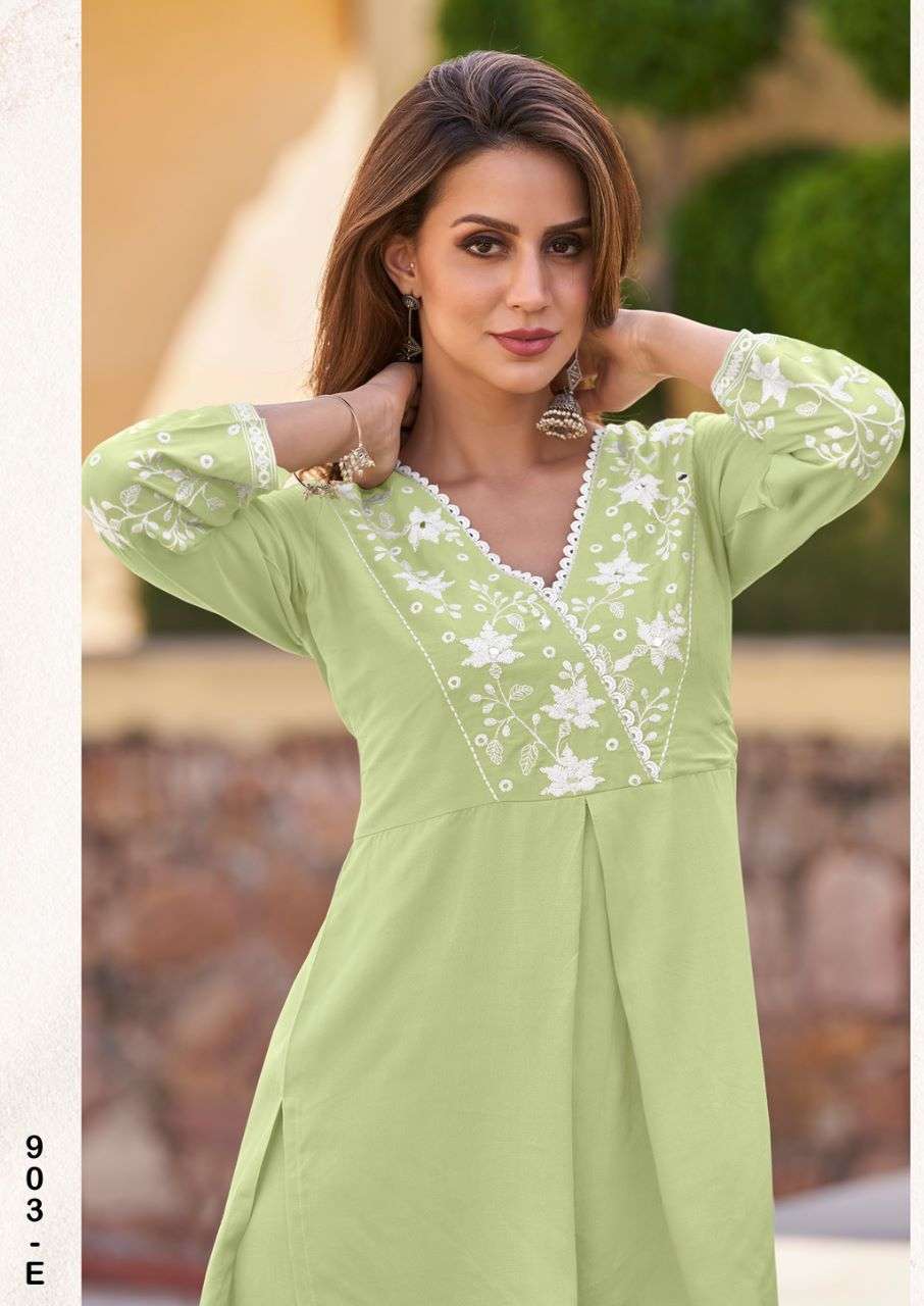 VINTAGE SILVER HEAVY RAYON SUPER HIT CO-ORD SET WITH WHITE EMBROIDERY WORK BY S3FOREVER BRAND 903 E C